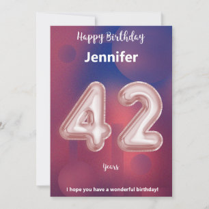 42 year old Happy Birthday card