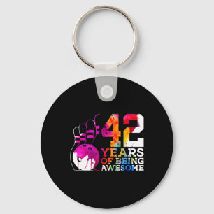 42 Years Of Being Awesome Bowling 42nd Birthday  Key Ring