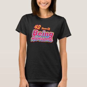 42 Years Of Being Awesome Retro Vintage Birthday T-Shirt