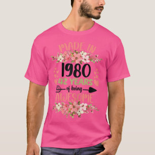 42 Years Old 42nd Birthday Born in 1980 Women Girl T-Shirt