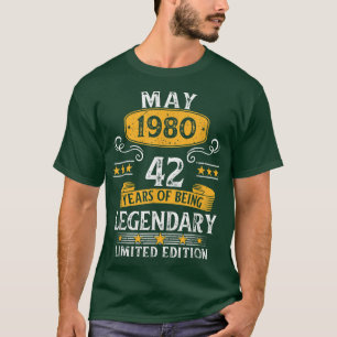42 Years Old Awesome Since May 1980 42nd Birthday T-Shirt