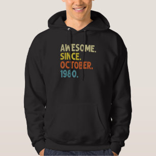 42 Years Old Awesome Since October 1980 42nd Birt Hoodie