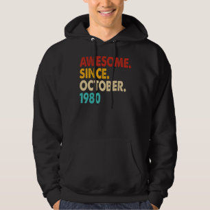 42 Years Old Awesome Since October 1980 42nd Birt Hoodie