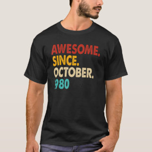 42 Years Old Awesome Since October 1980 42nd Birt T-Shirt