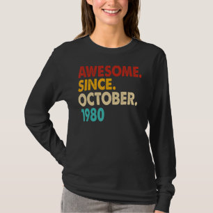 42 Years Old  Awesome Since October 1980 42nd Birt T-Shirt