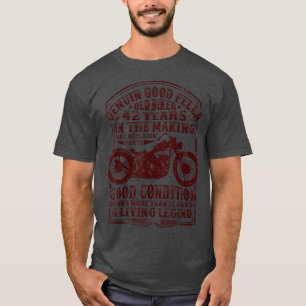 42 Years Old Biker Birthday Classic Vintage motorc T-Shirt