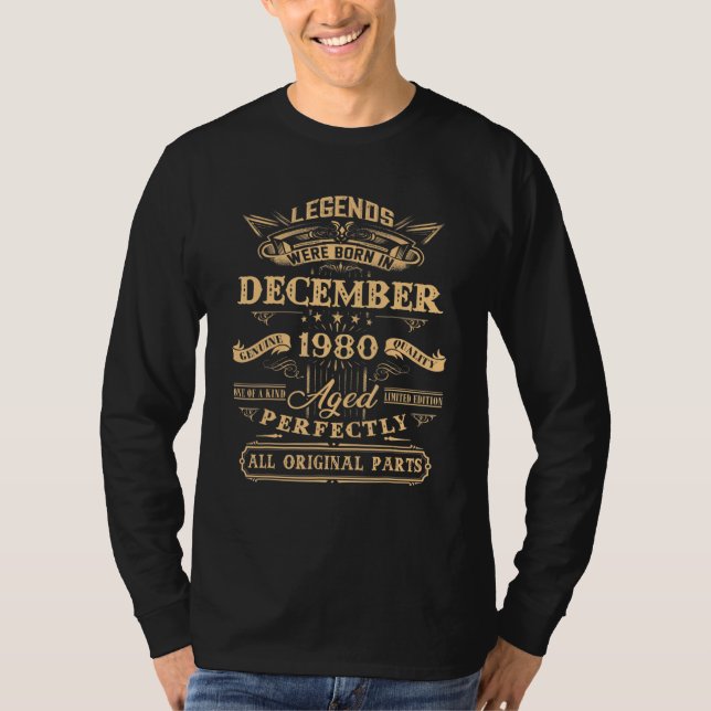 42 Years Old  Legends Born In December 1980 42nd B T-Shirt (Front)