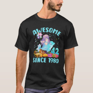 42 Years Old Mermaid Awesome Since 1980 42Th Birth T-Shirt