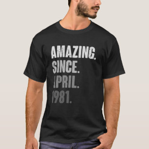 42 Years Old Vintage 1981 April Birthday 42nd Deco T-Shirt