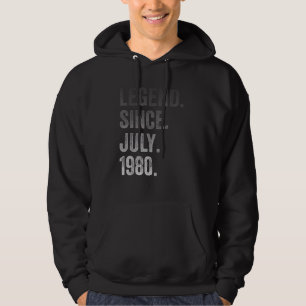 42nd Birthday  42 Years Old Legend Since July 1980 Hoodie
