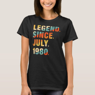 42nd Birthday 42 Years Old Legend Since July 1980 T-Shirt