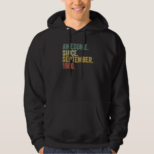 42nd Birthday Awesome Since September 1980 42 Year Hoodie