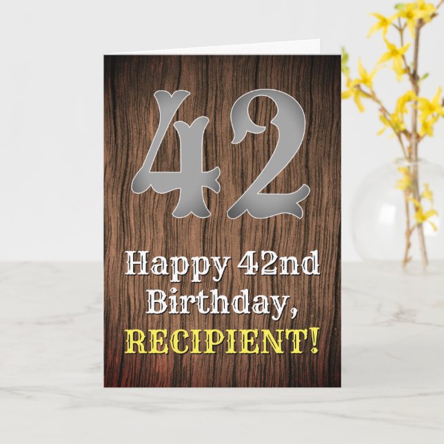42nd Birthday: Country Western Inspired Look, Name Card (Yellow Flower)