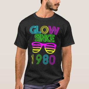 42Nd Birthday Glow Since 1980 Vintage Sunglasses R T-Shirt