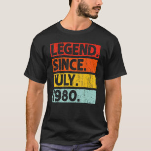 42nd Birthday Legend Since July 1980 42 Years Old T-Shirt