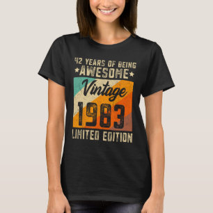 42nd Birthday Men 42 Years Old Women 1983 Limited  T-Shirt