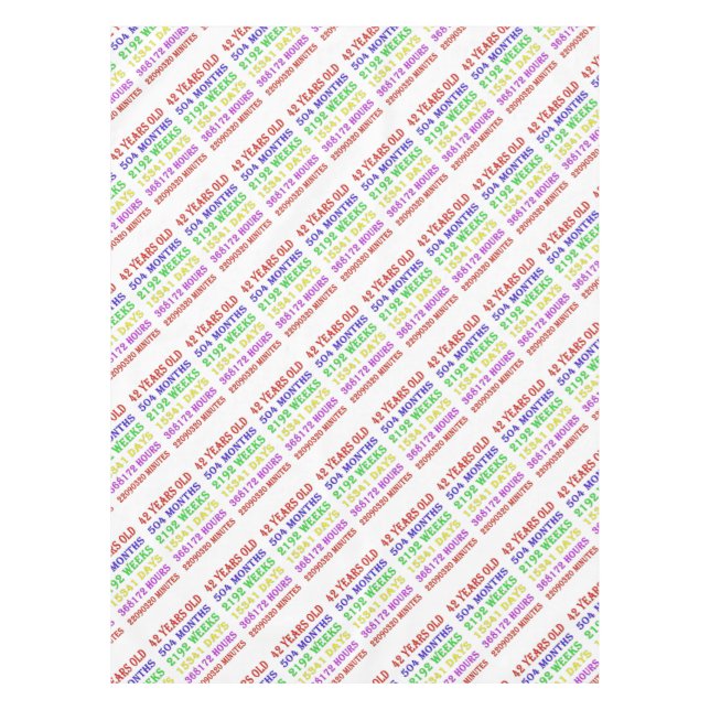 42nd Birthday Milestones Tablecloth (Front)