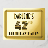 42nd Birthday Party ~ Art Deco Style “42” + Name F