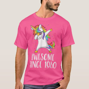 42nd birthday, unicorn dab, Awesome since 1980 T-Shirt