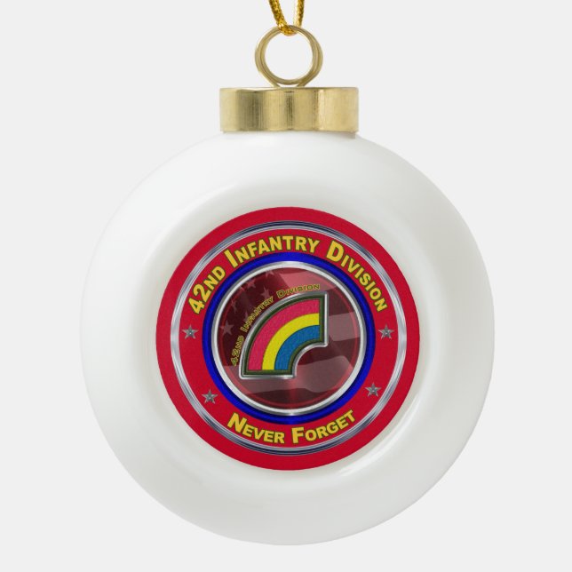 42nd Infantry Division Keepsake Ceramic Ball Christmas Ornament (Front)