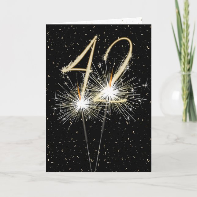 42nd wedding anniversary sparklers card (Front)
