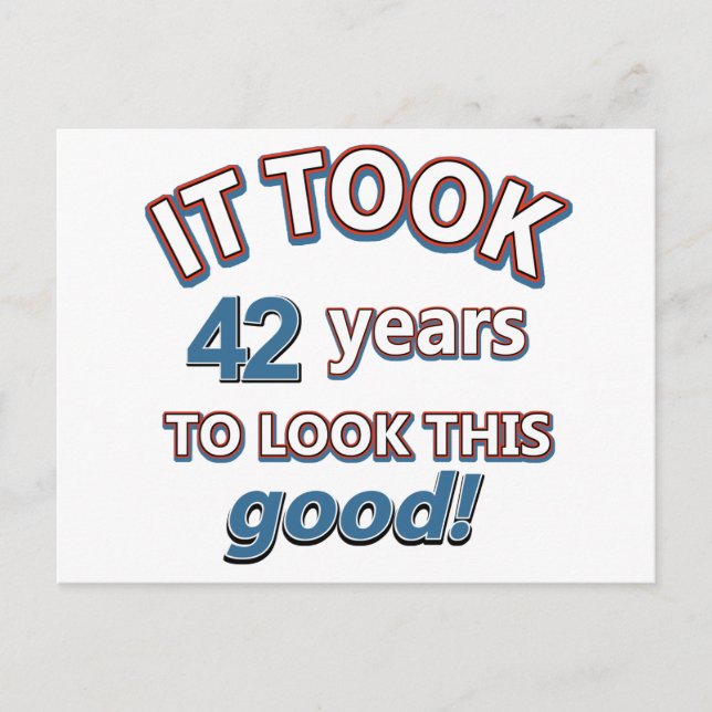 42nd year old birthday designs postcard (Front)