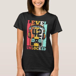 42th Birthday Level 42 Unlocked Video Gamer Boys M T-Shirt