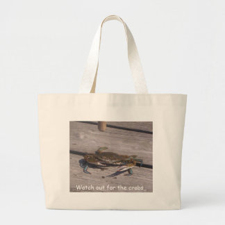433571791111.1, Watch out for the crabs.. Large Tote Bag