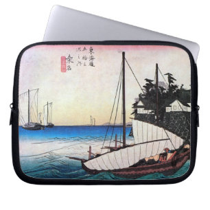 43. 桑名宿, 広重 Kuwana-juku, Hiroshige, Ukiyo-e Laptop Sleeve