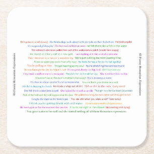 43 Funny Romanian Expressions Conversation Piece  Square Paper Coaster