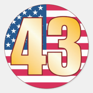 43 USA Gold Classic Round Sticker