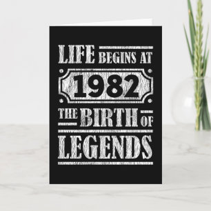 43 Year Old 1982 Birth Of Legend 43rd Birthday Card