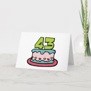 43 Year Old Birthday Cake Card