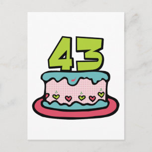 43 Year Old Birthday Cake Postcard