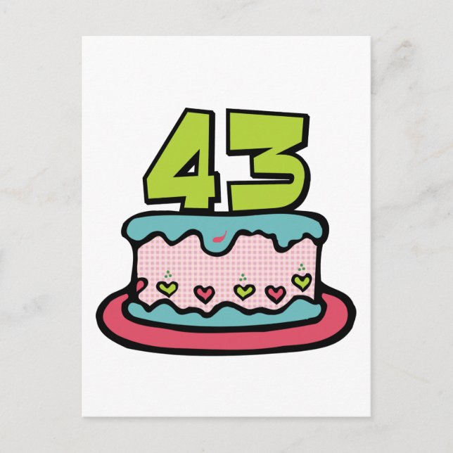 43 Year Old Birthday Cake Postcard (Front)
