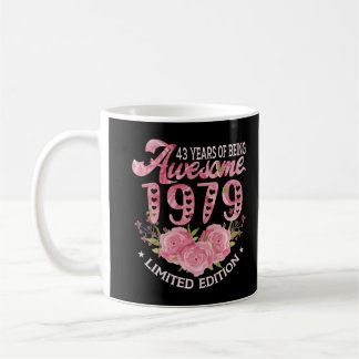 43 Year Old Pink Vintage 1979 bday gift 43th Birth Coffee Mug