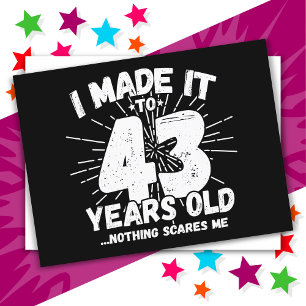 43 Year Old Sarcastic Meme Funny 43rd Birthday Postcard