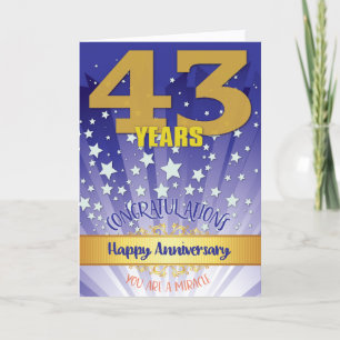43 Year Recovery Anniversary Bold Numeral Card