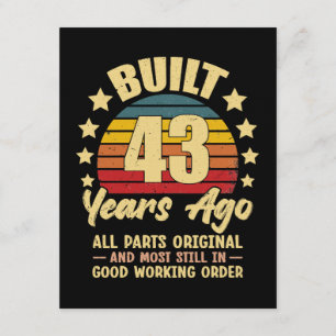 43 Years Ago All Parts Original 43th Birthday Invitation