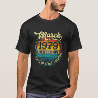 43 Years Old March 1979 Anniversary 43Rd Birthday T-Shirt