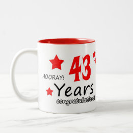 43rd anniversary, 43 Years Wedding Anniversaries Two-Tone Coffee Mug