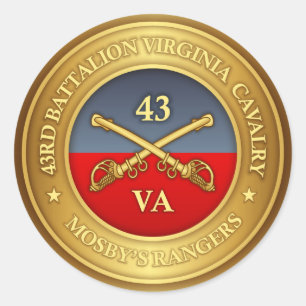 43rd Battalion, Virginia Cavalry (Mosby's Rangers) Classic Round Sticker