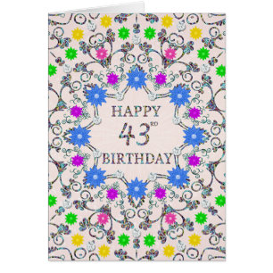 43rd Birthday Abstract Flowers