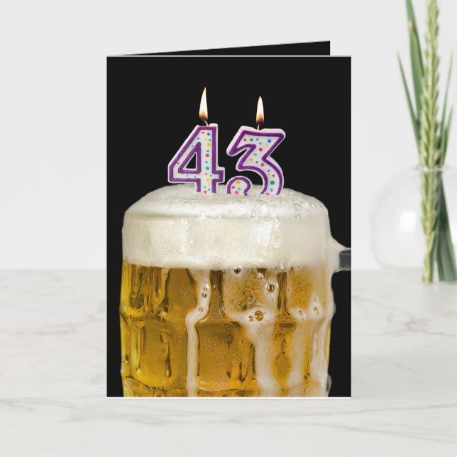 43rd Birthday Beer on black Card (Front)