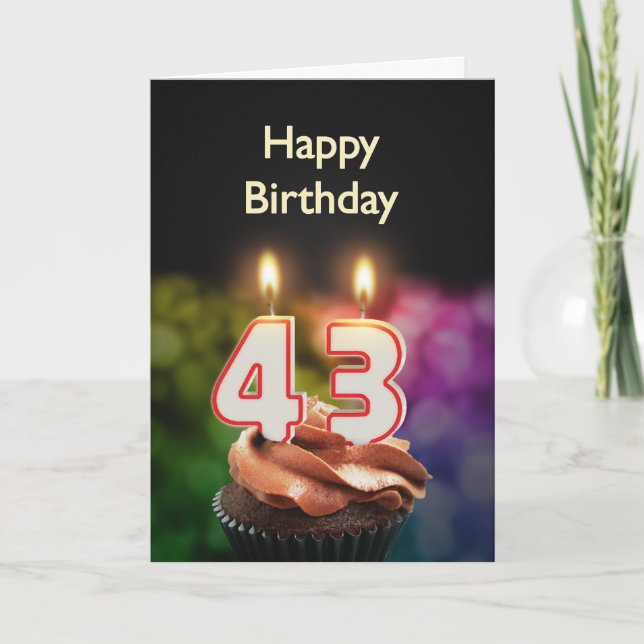 43rd Birthday card with Candles (Front)