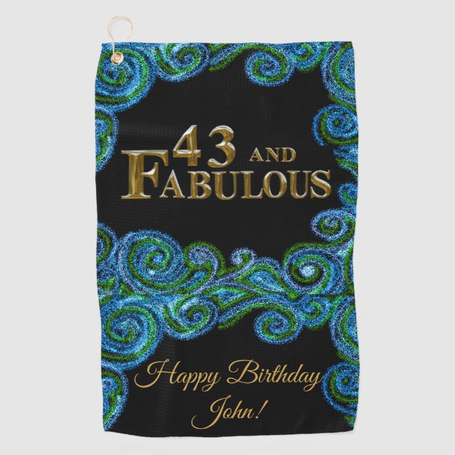 43rd  Birthday  Golf Towel (Front)