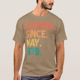 43rd Birthday Legend Since May 1979 43 Years Old V T-Shirt