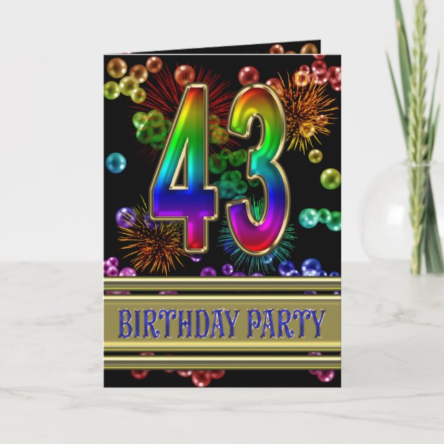 43rd Birthday party Invitation (Front)