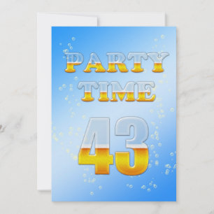 43rd birthday party invitation with beer