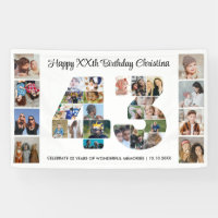 43rd Birthday Party Number 43 Photo Collage